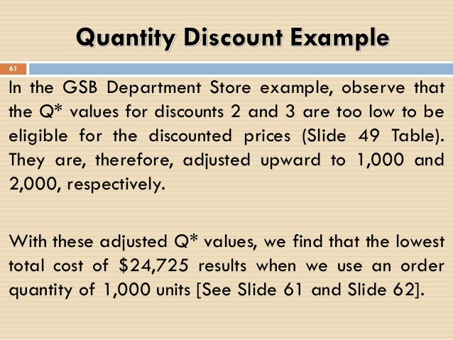 basic eoq model quantity discount economic lot size find a lot size