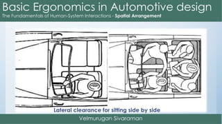 Lateral clearance for sitting side by side
 