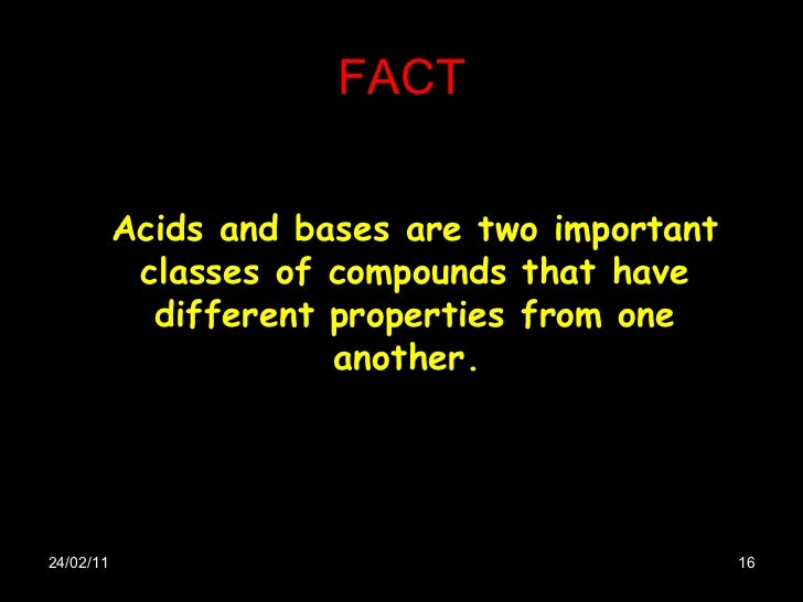 Basic Facts About Acids And Alkalis