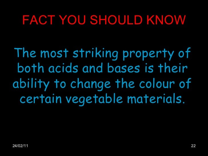 Basic Facts About Acids And Alkalis