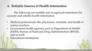 Basic facts about consumer health