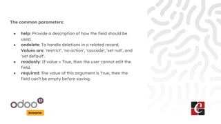 What are the Basic Fields in the Odoo 17 ERP | PPTX