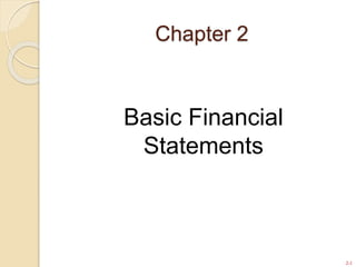 2-1
Chapter 2
Basic Financial
Statements
 