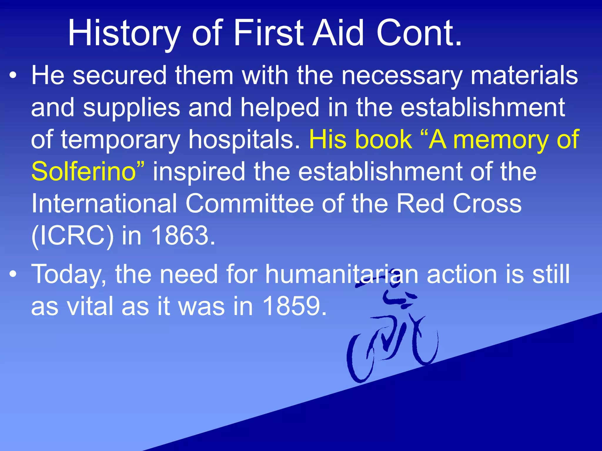 Sample History First Aid Basic first aid for beginners | PPTX