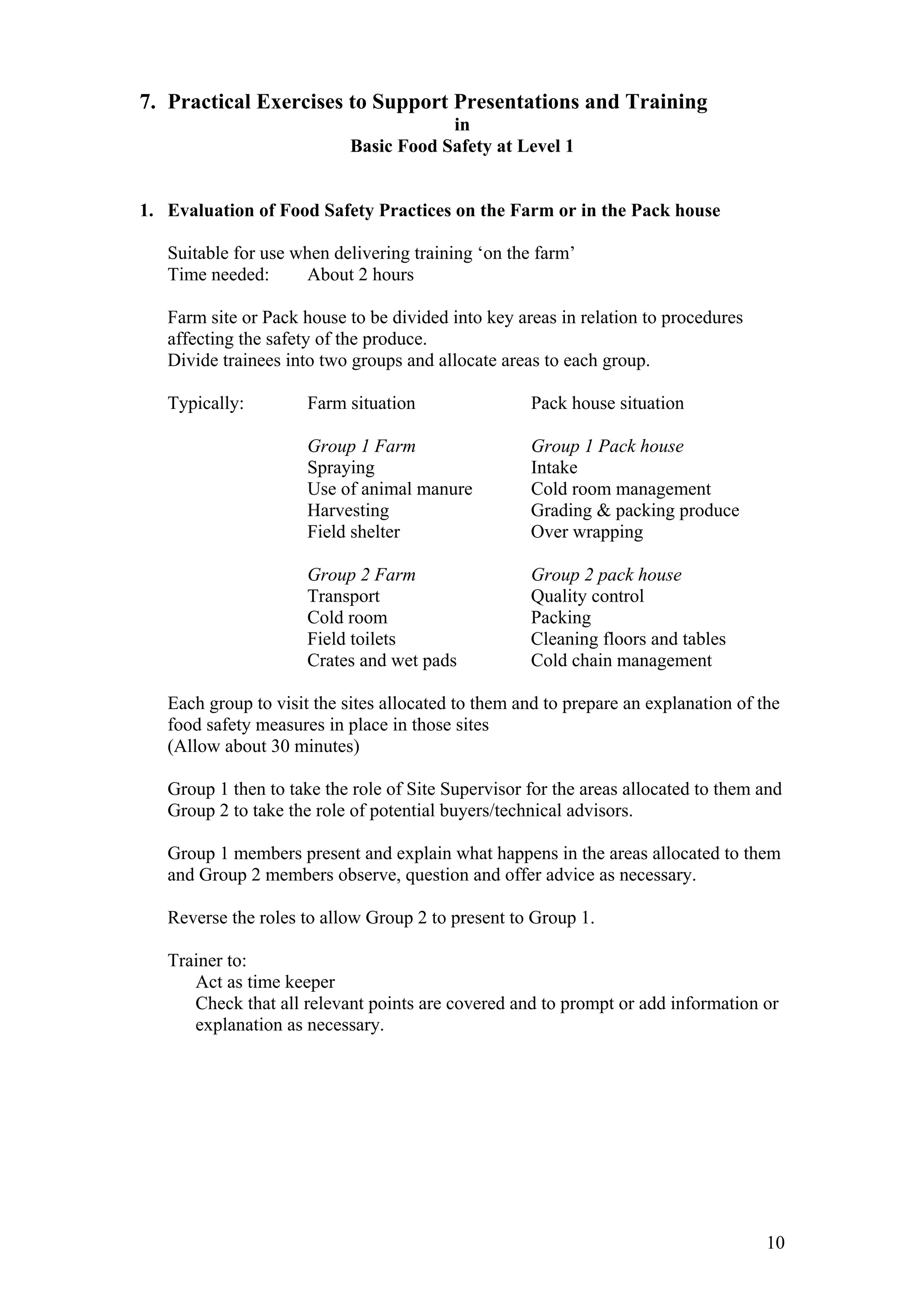 Basic food safety training pdf