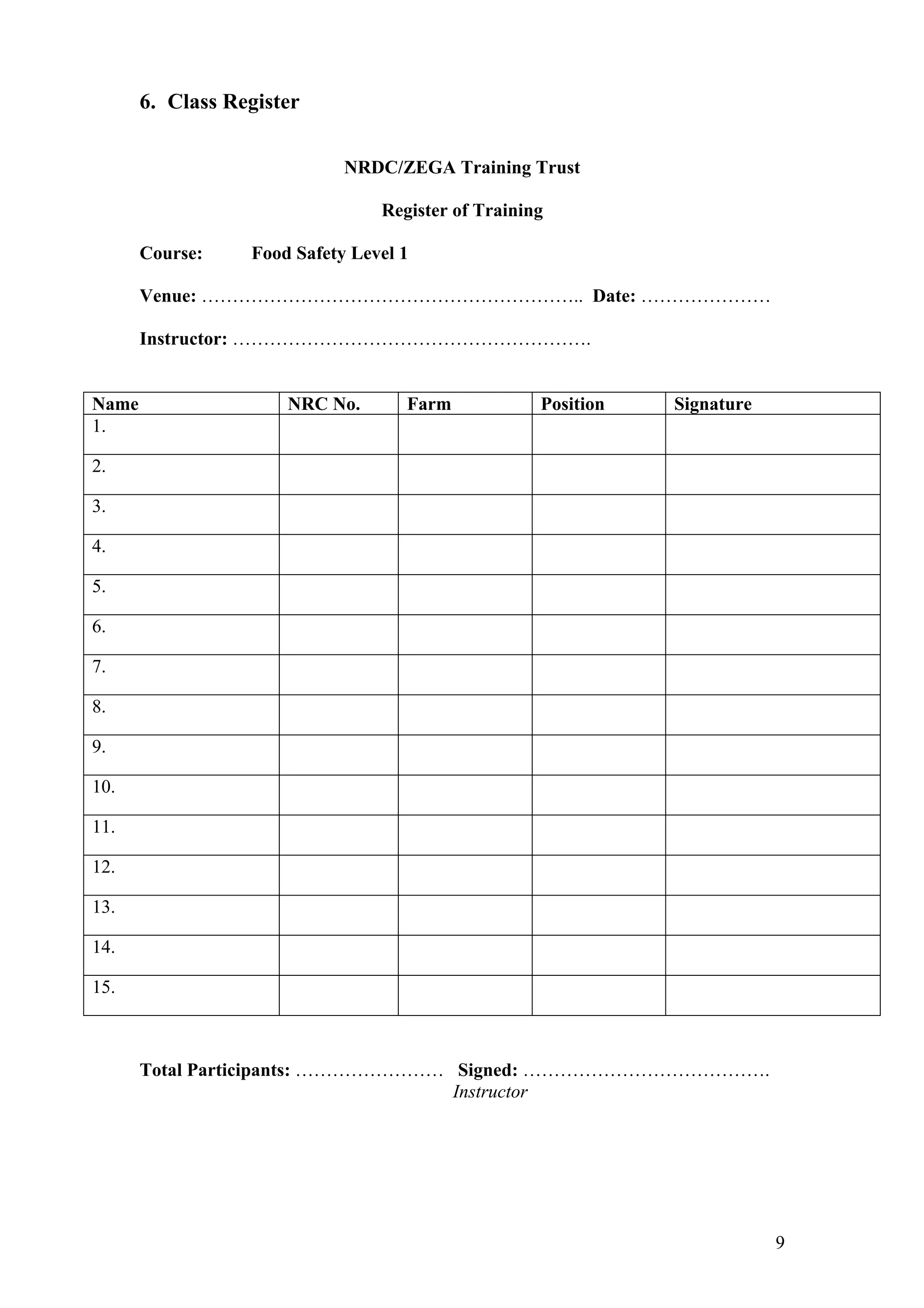 Basic food safety training pdf