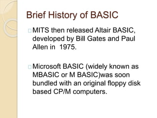 BASIC Programming Language | PPTX