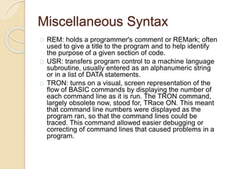BASIC Programming Language | PPTX