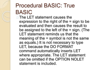 BASIC Programming Language | PPTX