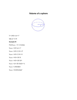 Basic formula for Shapes - Area and Volume and Surfae | DOCX