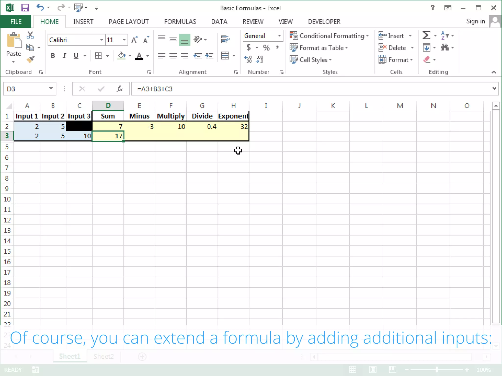 Of course, you can extend a formula by adding additional inputs:
 