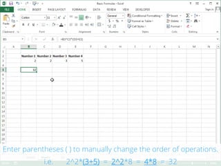 Enter parentheses ( ) to manually change the order of operations.
i.e. 2^2*(3+5) = 2^2*8 = 4*8 = 32
 
