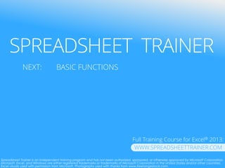 PivotExcel is an independent training program and has not been authorized, sponsored, or otherwise approved by Microsoft Corporation.
Microsoft, Excel, and Windows are either registered trademarks or trademarks of Microsoft Corporation in the United States and/or other countries.
Excel visuals used with permission from Microsoft.
VISIT WWW.PIVOTTABLE-PRO.COM FOR
MORE, INCLUDING A FREE TRIAL!
See more at
PIVOT TABLE PRO
WWW.PIVOTTABLE-PRO.COM
 