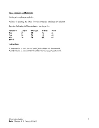 Basic formulas and functions | DOC