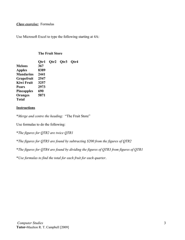 Basic formulas and functions | DOC
