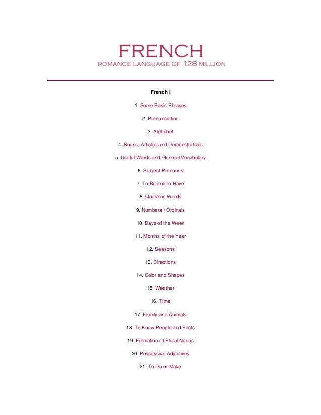 Basic french