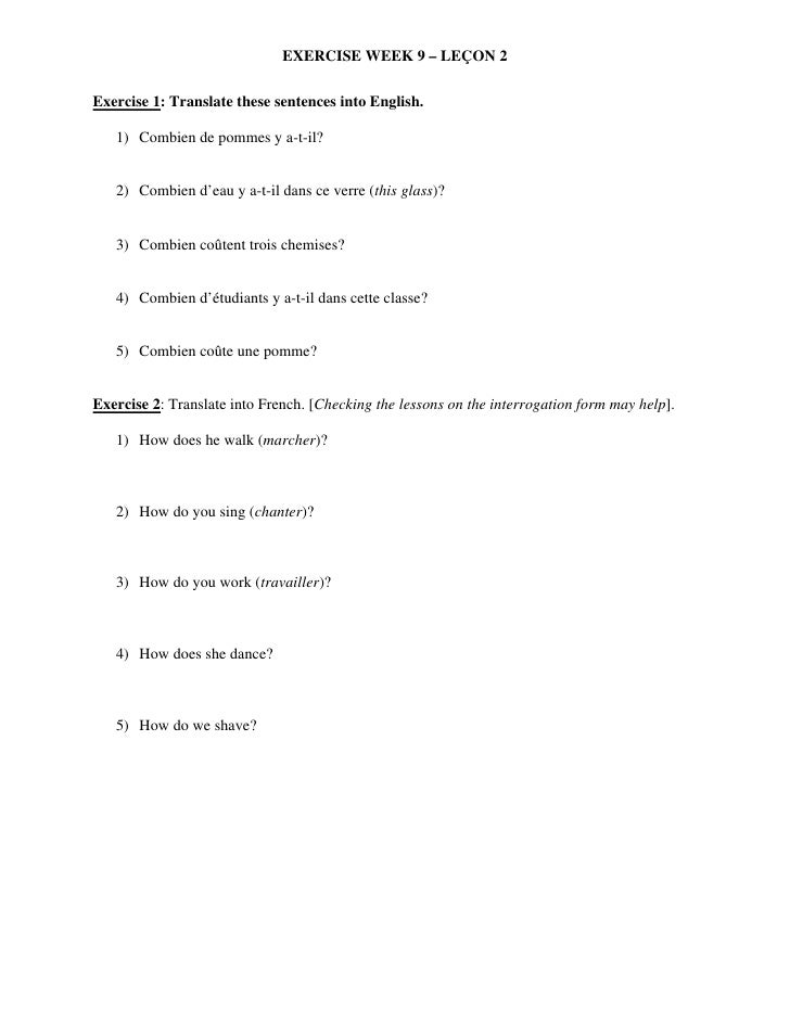 Basic French Exercises - 