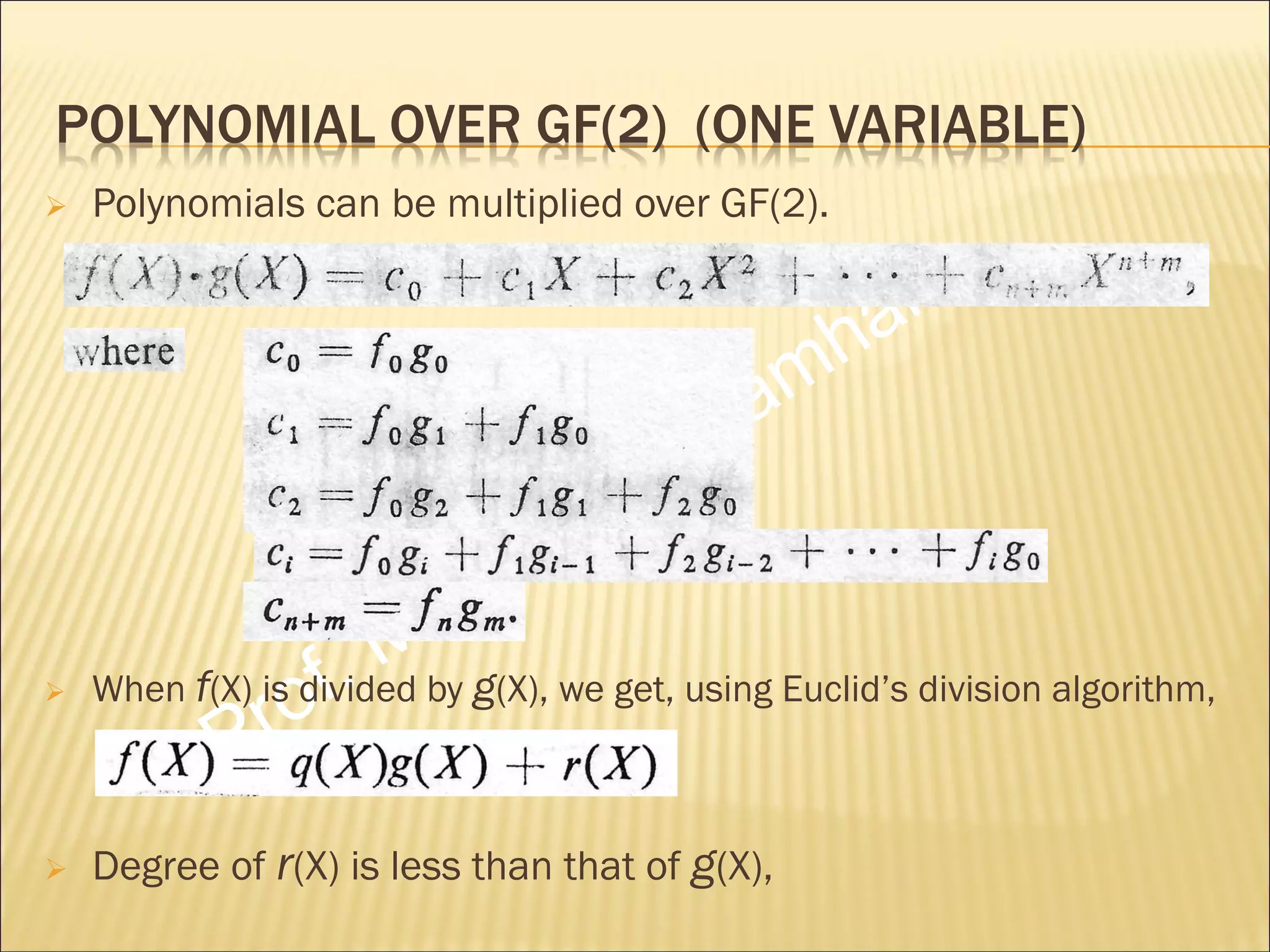 Basic galois field arithmatics required for error control codes | PDF