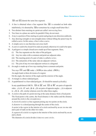 Basic geometrical ideas