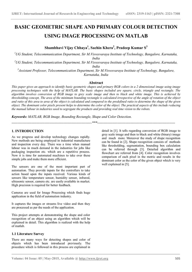 Basic geometric shape and primary colour detection using image ...