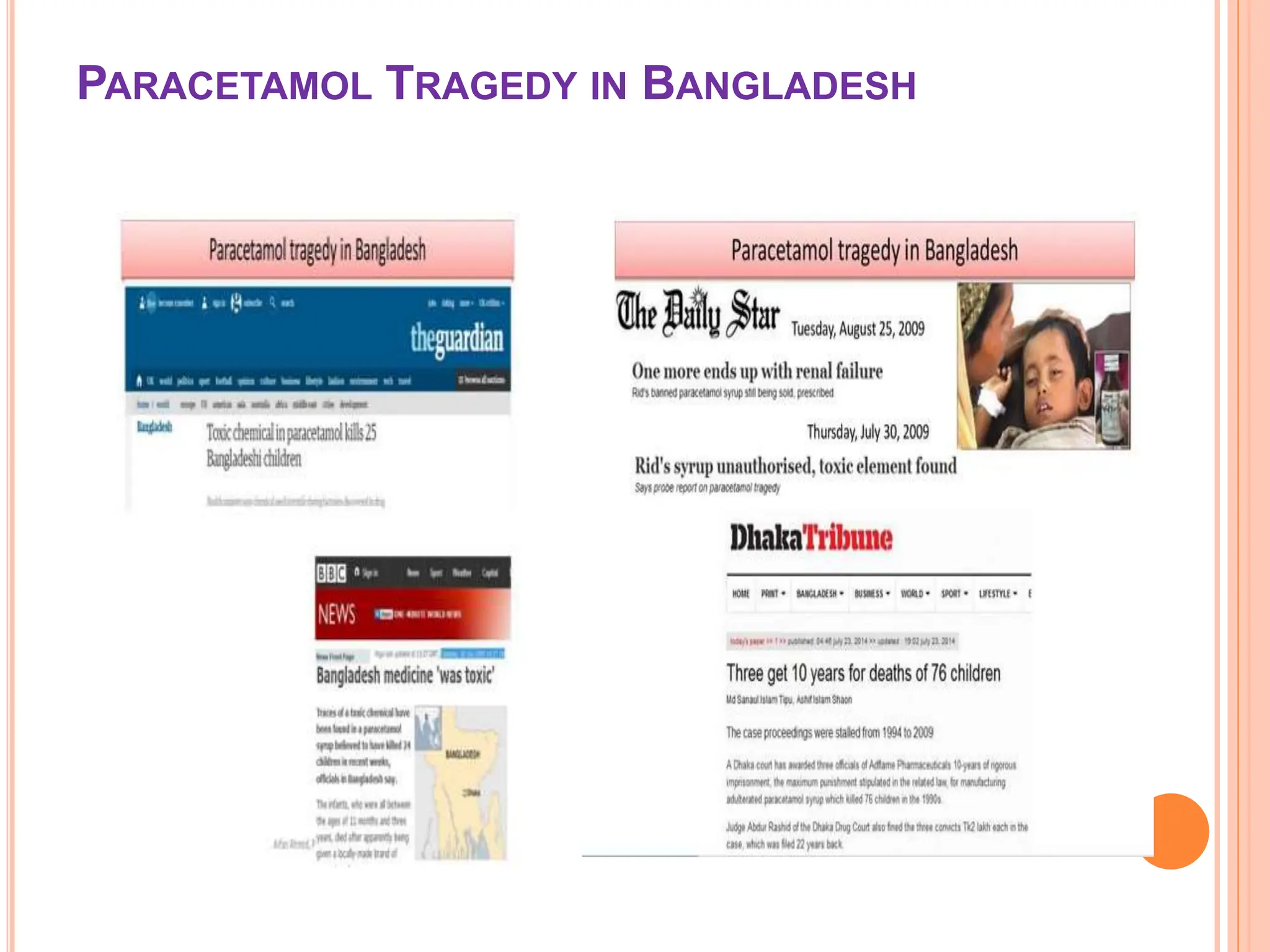 PARACETAMOL TRAGEDY IN BANGLADESH
 