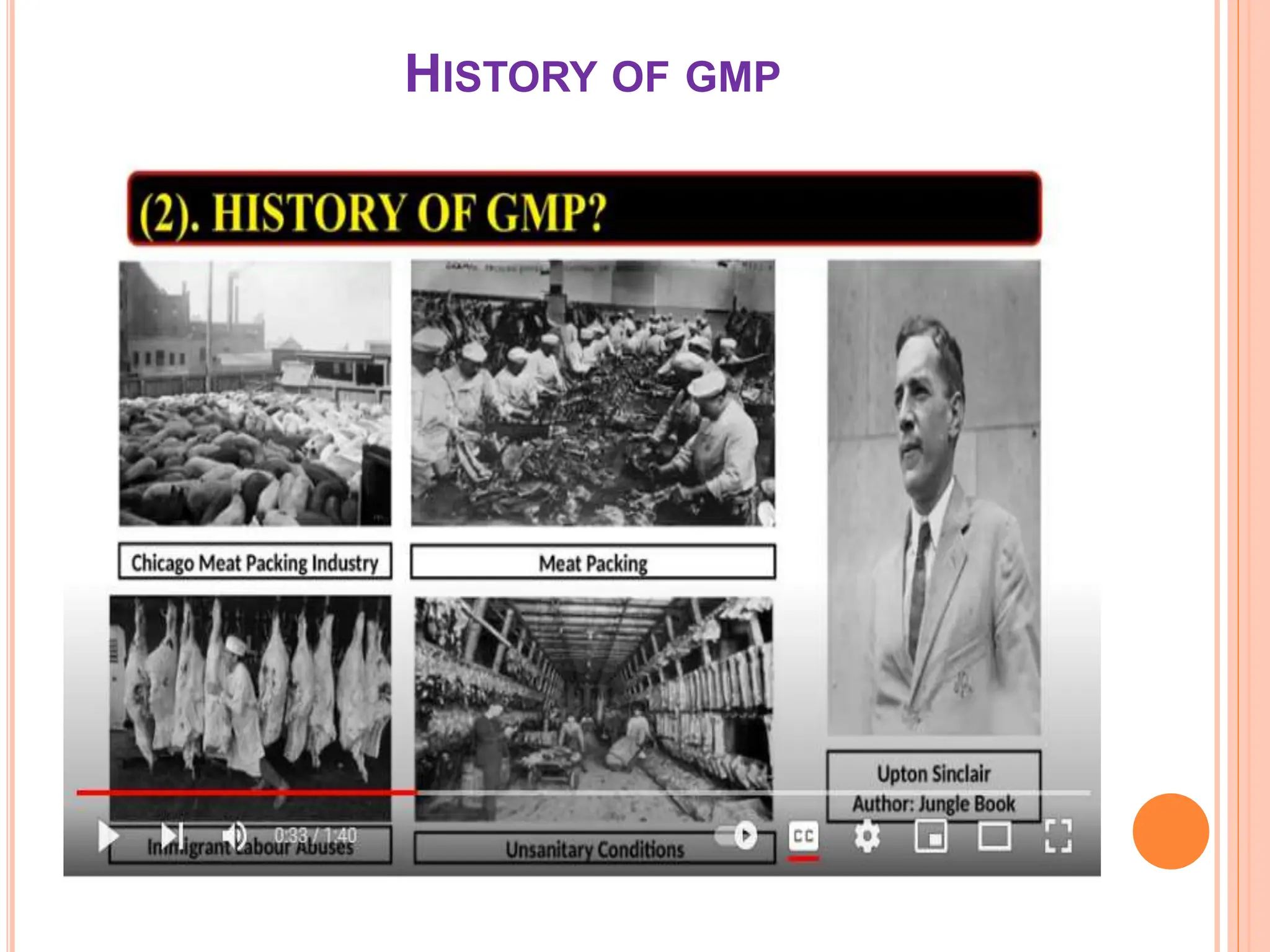 HISTORY OF GMP
 