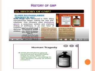 HISTORY OF GMP
 