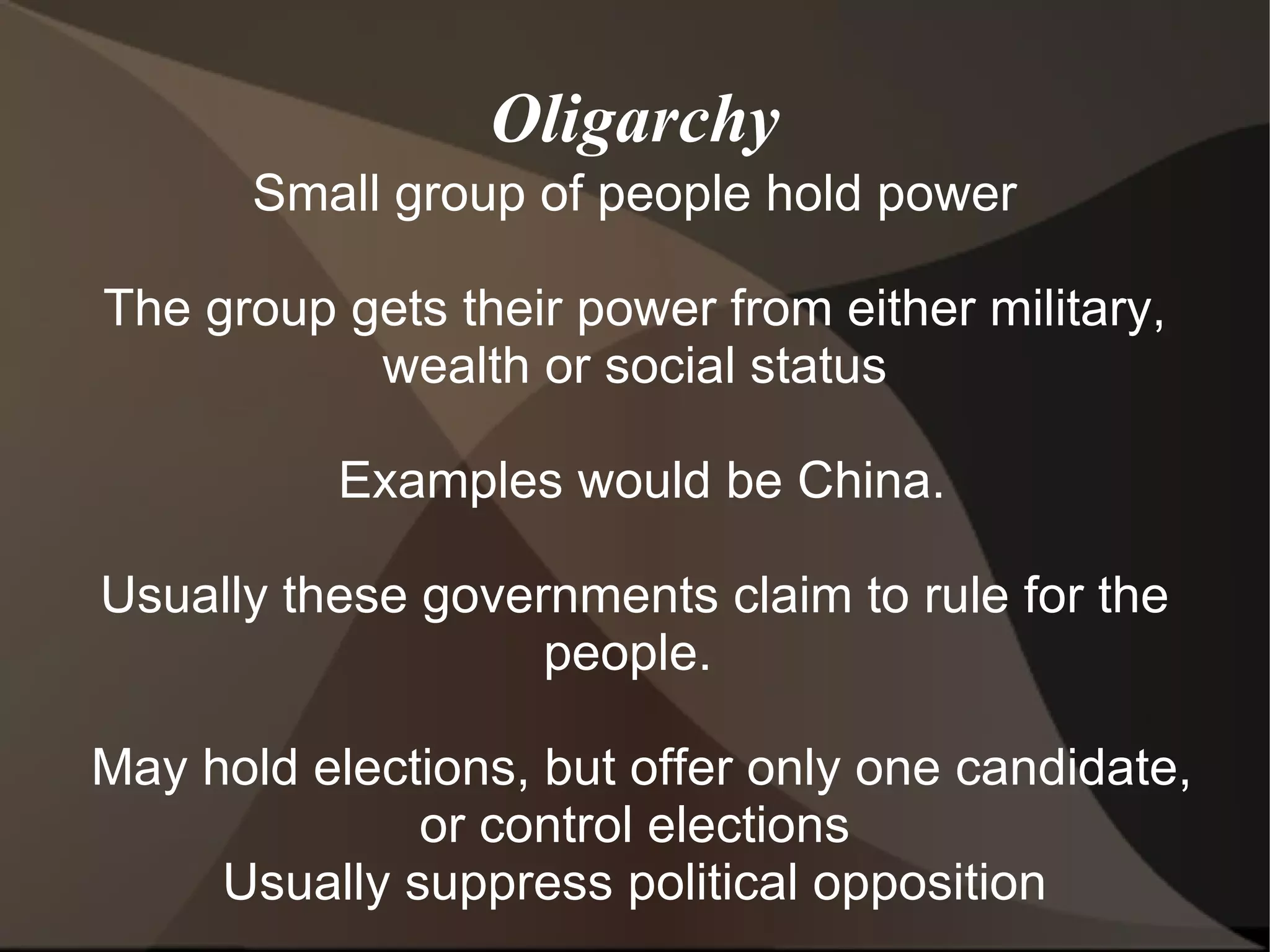 Democracy Rule is by the people “Self-government” 