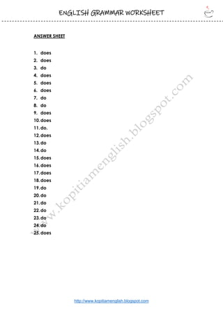 Basic Grammar Present Simple Do Does Pdf