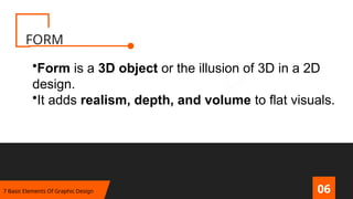 BASIC GRAPHIC PRINCIPLES - Elements of Art | PPTX