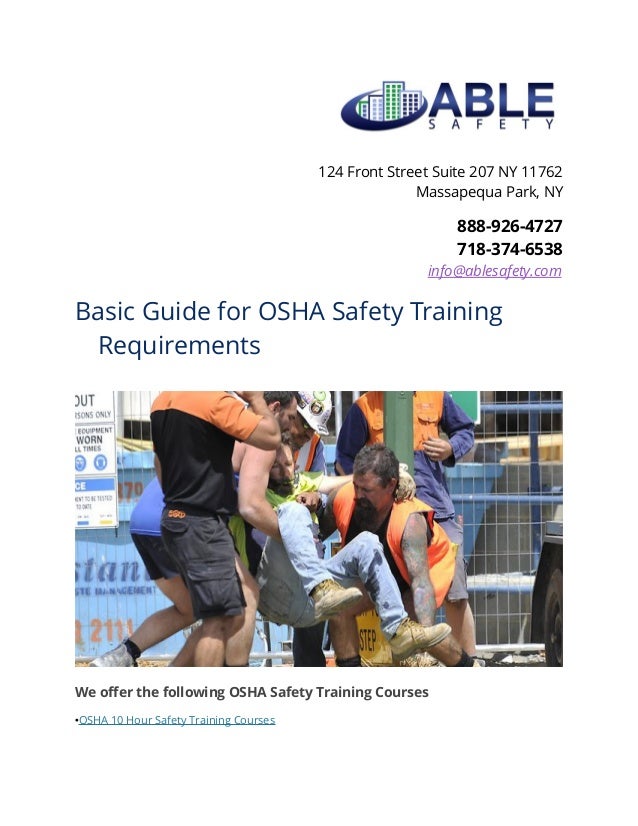 Basic guide for osha safety training requirements
