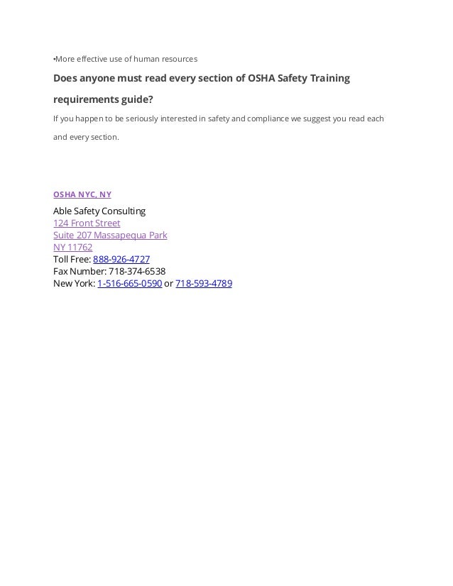 Basic guide for osha safety training requirements