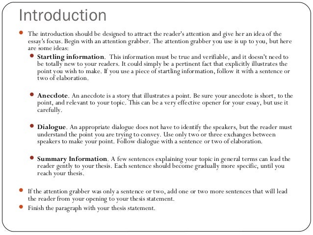 Writing an essay introduction