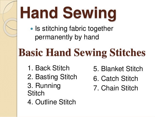 Basic Hand Stitches