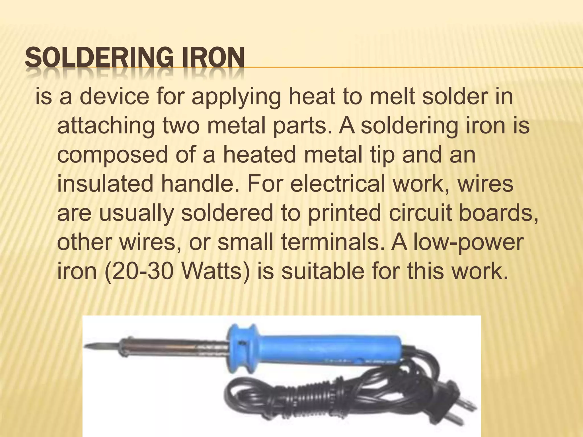 Basic hand tools (Electronics Technology)