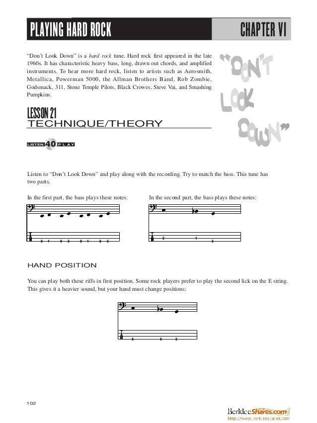 Basic hard rock for bass guitar
