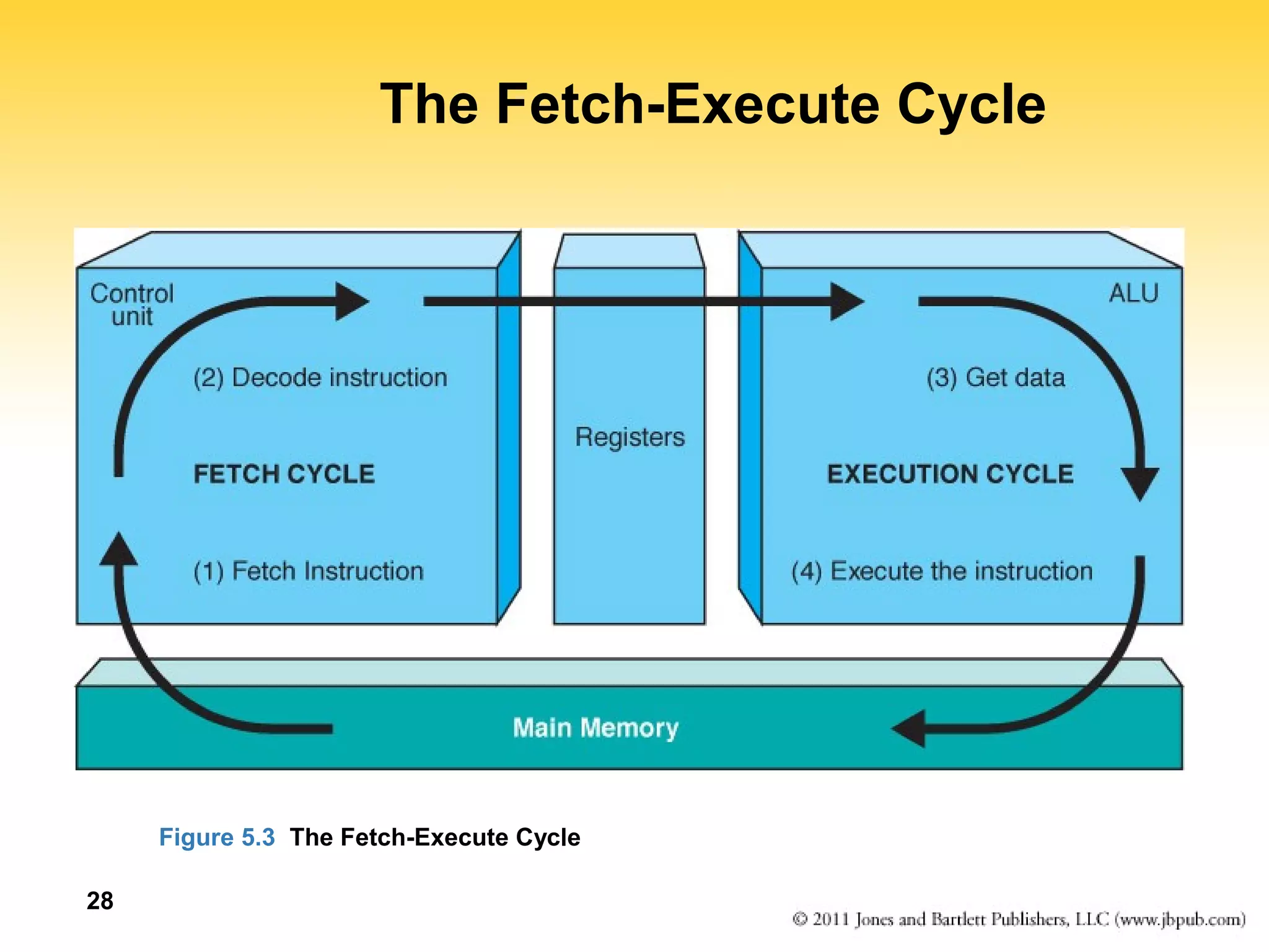 28 
The Fetch-Execute Cycle 
Figure 5.3 The Fetch-Execute Cycle 
 