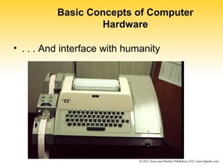 Basic Concepts of Computer 
Hardware 
• . . . And interface with humanity 
 