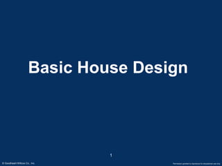 Basic House Design




                                1
© Goodheart-Willcox Co., Inc.         Permission granted to reproduce for educational use only
 