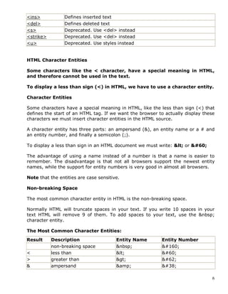 Basic Html Notes | PDF | Web Design and HTML | Internet