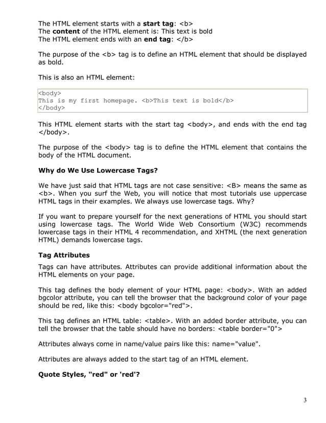 Basic Html Notes | PDF