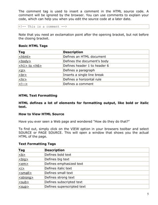 Basic Html Notes | PDF