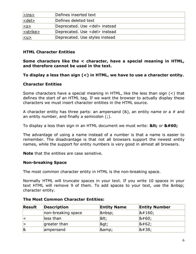 Basic Html Notes | PDF