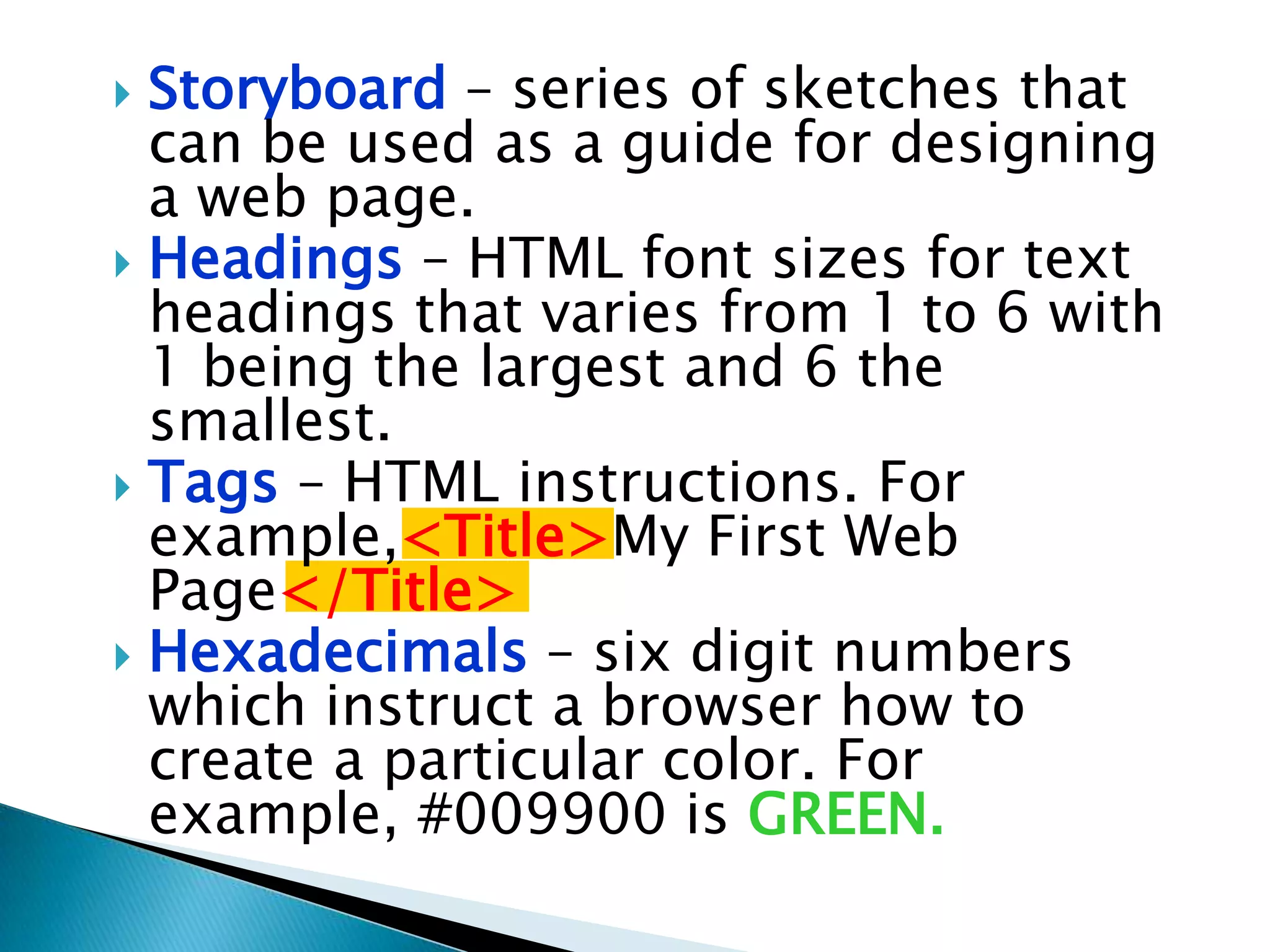Basic HTML Design (Essential Vocabulary) | PPT