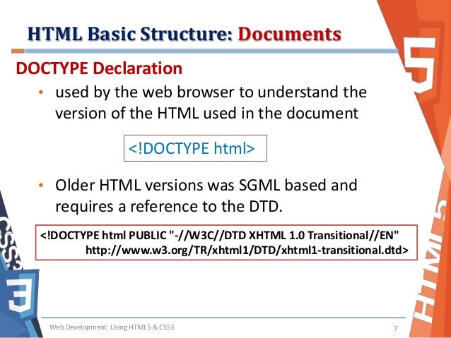 Basic html structure