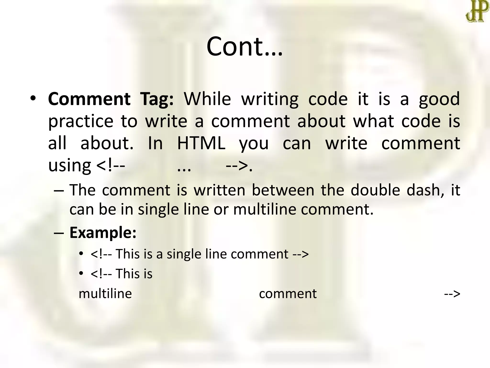 Basic html tags | PPT