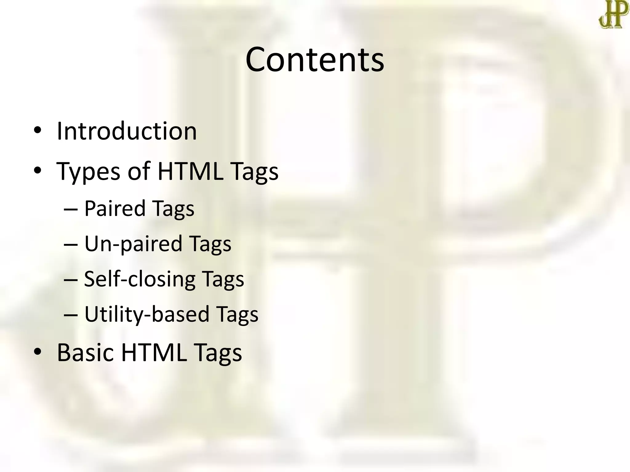 Basic html tags | PPT