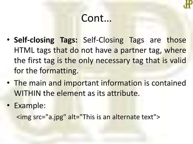 Basic html tags | PPTX | Web Design and HTML | Internet