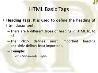 Basic html tags | PPT