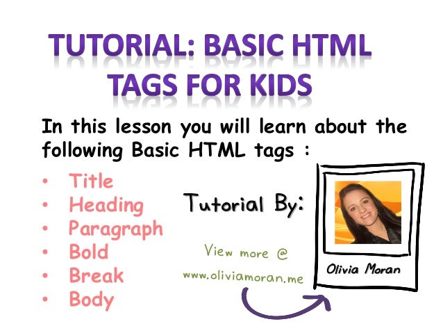 Basic Html Tags Tutorial For Kids